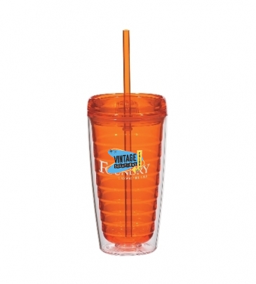Econo 16 oz. Double Wall Tumbler With Lid & Straw