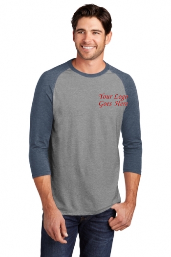 District Made® Mens Perfect Tri® 3/4-Sleeve Raglan