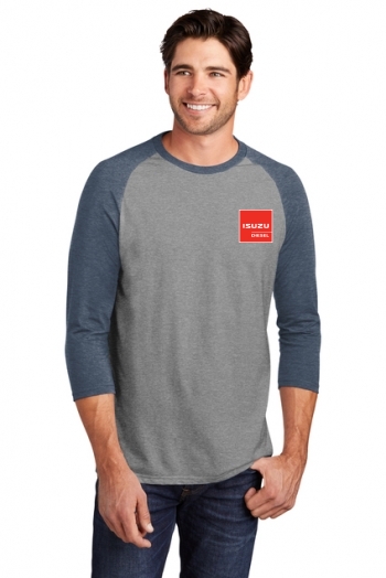 District Made® Mens Perfect Tri® 3/4-Sleeve Raglan