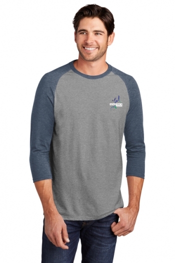 District Made® Mens Perfect Tri® 3/4-Sleeve Raglan