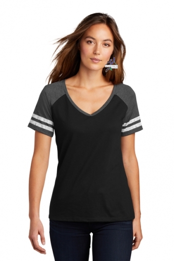 District Made® Ladies Game V-Neck Tee