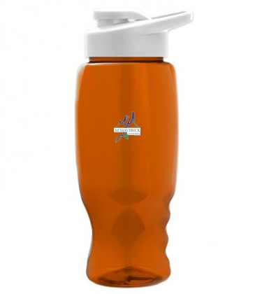 Poly-Pure - 27 Oz. Transparent Bottle With Drink Thru Lid