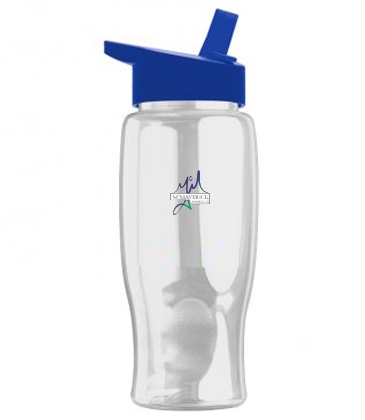Poly-Pure - 27 Oz. Transparent Bottle With Flip Straw Lid