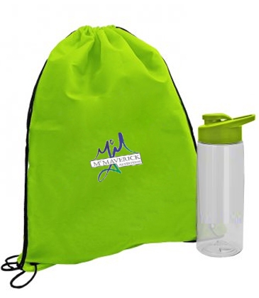 Drawstring Backpack and  Bottle Combo Kit