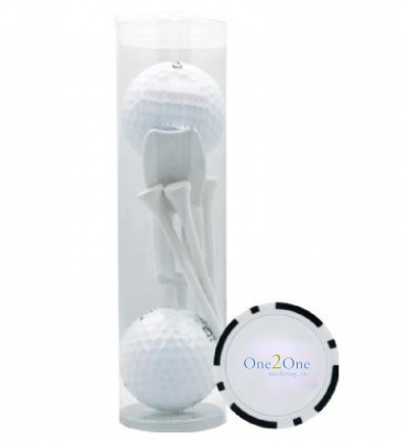 2 Ball Tee With White Tool & Poker Chip Tube