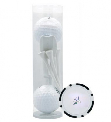 2 Ball Tee With White Tool & Poker Chip Tube