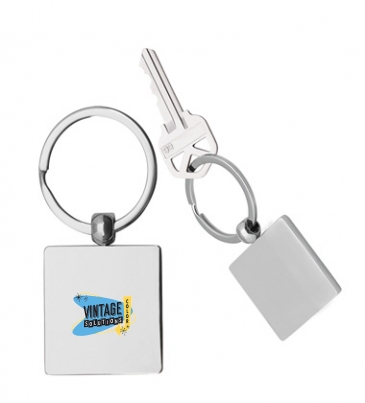 Square Metal Key Chain