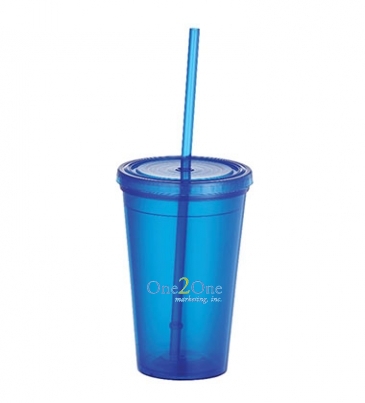 Iceberg 16oz Double-Wall Tumbler w/Straw