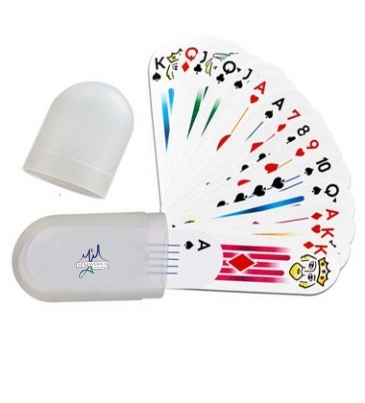 Small Oval Deck OF Cards in Plastic Holder