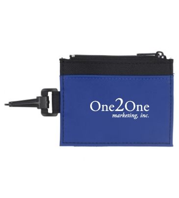 ID Holder with Zipper Wallet and Plastic Carabiner