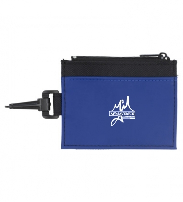 ID Holder with Zipper Wallet and Plastic Carabiner