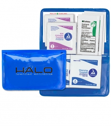 "ORION" Sanitizer & Wipes On-the-Go Kit in Colorful Vinyl Pack