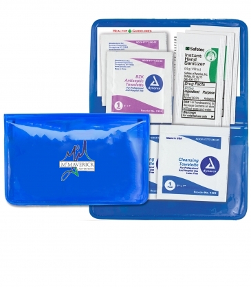 "ORION" Sanitizer & Wipes On-the-Go Kit in Colorful Vinyl Pack