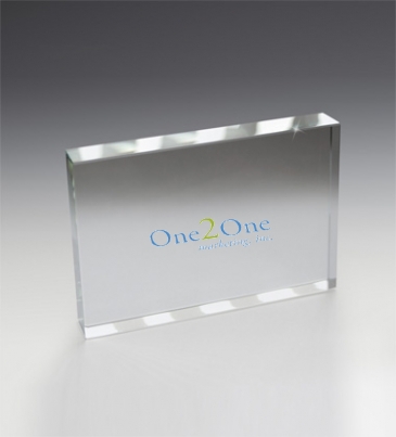 Glass Award Paperweight - 3” X 5” X 3/4”