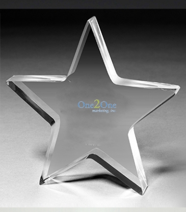 1/2" Star Acrylic Paperweight - 5” X 5” X 1/2”