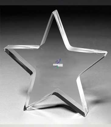 1/2" Star Acrylic Paperweight - 5” X 5” X 1/2”