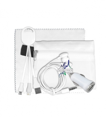 Mobile Tech Car Accessory Kit with Charging Cables and Microfiber