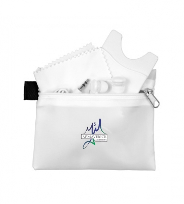 Mobile Tech Earbud Kit with Microfiber Cleaning Cloth and Cell Ph
