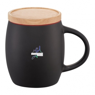 Hearth Ceramic Mug with Wood Lid/Coaster 15oz