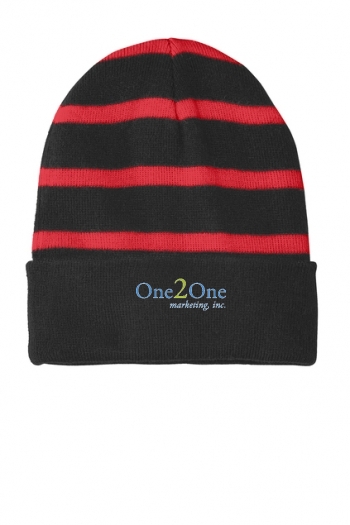 Sport-Tek® Striped Beanie With Solid Band