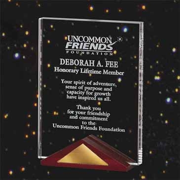 Crystal Plaque - Wood Base