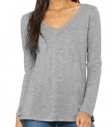 Bella + Canvas Ladies' Flowy Long-Sleeve V-Neck