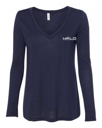 Women's Flowy Long Sleeve V-Neck Tee