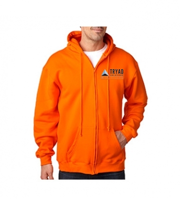 Adult 9.5oz., 80% cotton/20% polyester Full-Zip Hooded Sweatshirt