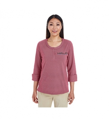 Ladies' Central Cotton Blend Mélange Knit Top
