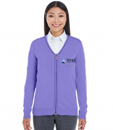 Devon & Jones Ladies' Manchester Fully-Fashioned Full-Zip Cardiga