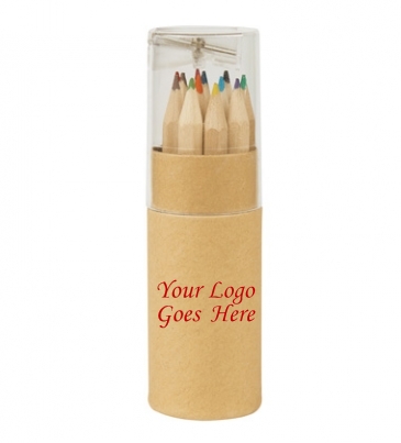 12-Piece Colored Pencil Set In Tube With Sharpener