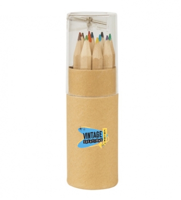 12-Piece Colored Pencil Set In Tube With Sharpener