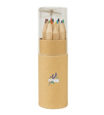 12-Piece Colored Pencil Set In Tube With Sharpener
