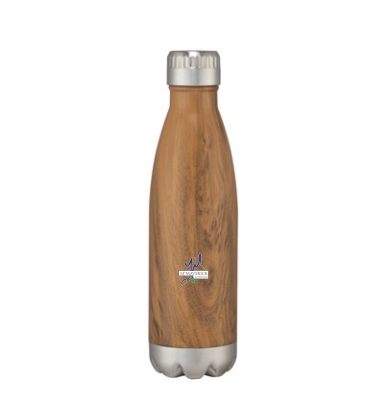 16 Oz. Stainless Steel Swiggy Woodtone Bottle