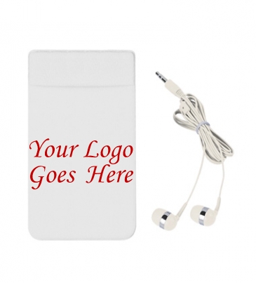 Stretch Phone Card Sleeve With Earbuds