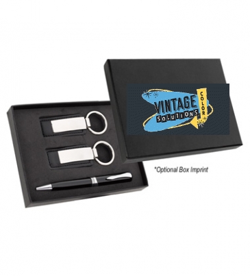 Executive Pen And Leatherette Key Tag Box Set