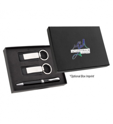 Executive Pen And Leatherette Key Tag Box Set
