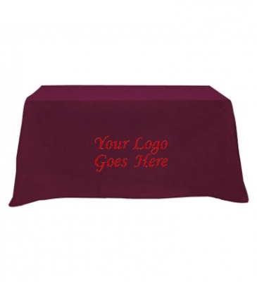 Flat Poly/Cotton 3-sided Table Cover - fits 6' standard table