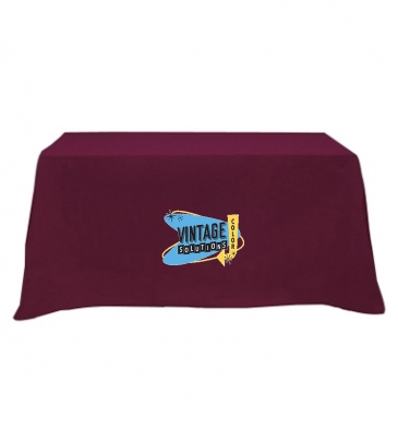 Flat Poly/Cotton 3-sided Table Cover - fits 6' standard table