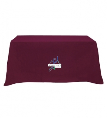 Flat Poly/Cotton 3-sided Table Cover - fits 6' standard table