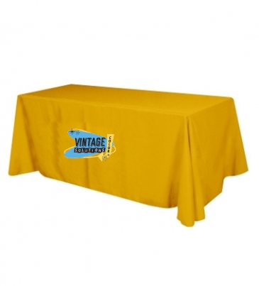 Flat Poly/Cotton 3-sided Table Cover - fits 8' standard table