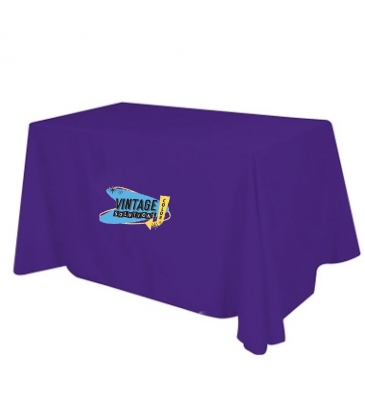 Flat Poly/Cotton 4-sided Table Cover - fits 6' standard table