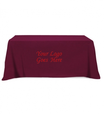 Flat Poly/Cotton 4-sided Table Cover - fits 8' standard table