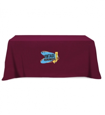 Flat Poly/Cotton 4-sided Table Cover - fits 8' standard table