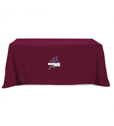 Flat Poly/Cotton 4-sided Table Cover - fits 8' standard table