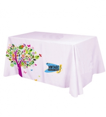 Flat All Over Dye Sub Table Cover - 3-sided, fits 6' table
