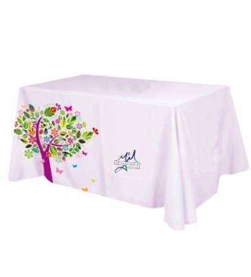 Flat All Over Dye Sub Table Cover - 3-sided, fits 6' table