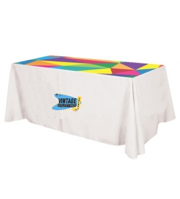 Flat All Over Dye Sub Table Cover - 3-sided, fits 8' table