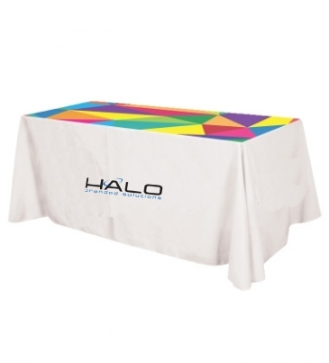 Flat All Over Dye Sub Table Cover - 3-sided, fits 8' table