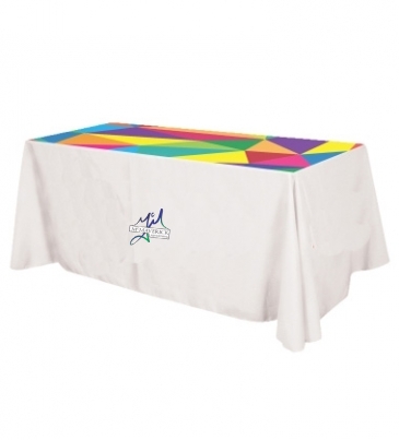 Flat All Over Dye Sub Table Cover - 3-sided, fits 8' table